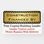 Bouw gefinancierd door Bank Developer Job Sign Spandoek (Horizontaal)