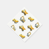 Bouw, gele dump truck servetten (Hoek)