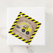 Bouw Gele Graafmachine Verjaardag Dank u Bedankjes Labels (In situ)