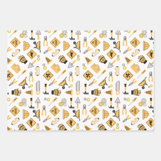 Bouw Gele Jongens Dump Truck Verjaardag Inpakpapier Vel (Voorkant 2)