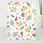 Bouw gele vrachtwagens auto 3e verjaardag kaart (Achterkant)