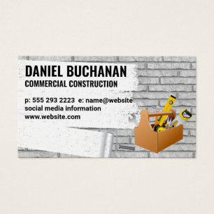 Bouw   Gepilde bakstenen muur   Gereedschapsvak Visitekaartje