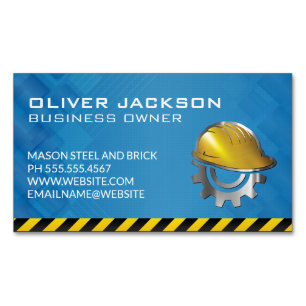 Bouw Hard Pet Logo   aannemer Magnetisch Visitekaartje