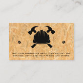 Bouw Hard Pet Logo | Hout Visitekaartje (Achterkant)