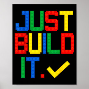 Bouw het gewoon Master Builder Kids bouwstenen Poster