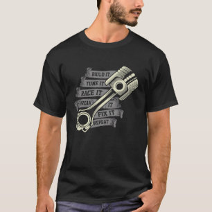 Bouw het stemmen het draaien het Turbo Wheel Auto T-shirt