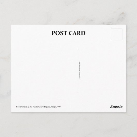 Bouw Hoover Dam Bypass Bridge Briefkaart (Achterkant)