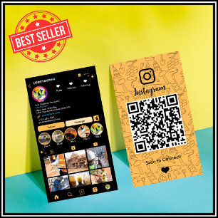 Bouw Instagram Peach QR Code Visitekaartje