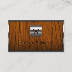 Bouw Metaal Grens Monogram Hout Visitekaartje