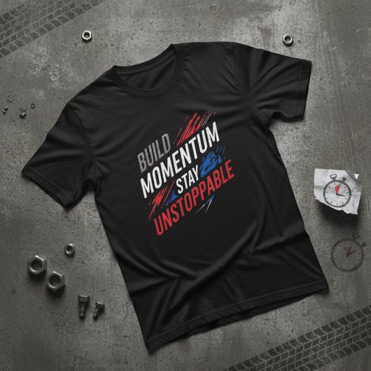 Bouw Momentum Blijf Onstuitbaar Motivatie T-shirt