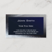 Bouw Monogram Blauwe Metaal Grens Visitekaartje (Achterkant)