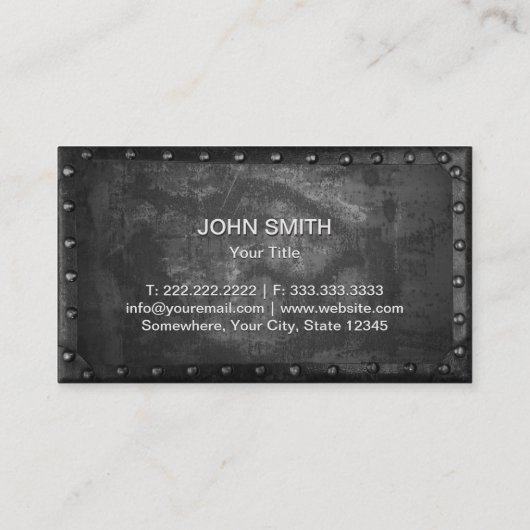 Bouw  monogram Rusty Black Metal Visitekaartje (Achterkant)