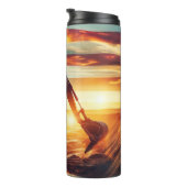 Bouw Patriottische Vlag Backhoe Thermosbeker (Geroteerd rechts)