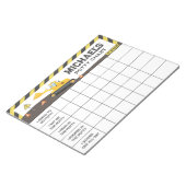 Bouw Potty Chart Gepersonaliseerde Naam & Taken Notitieblok (Schuin)