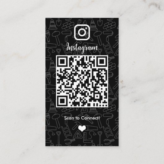 Bouw Professionele Bouwer Handyman QR-code Visitekaartje (Achterkant)