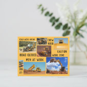 Bouw-terreintractoren Briefkaart (Staand voorkant)