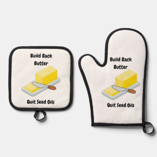 Bouw terug Boteroven Mitt en Pot Houder Ovenwant & Pannenlap Set