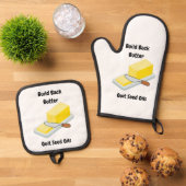 Bouw terug Boteroven Mitt en Pot Houder Ovenwant & Pannenlap Set (Top down)