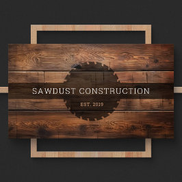 Bouw Timmerman Houten donker rustiek hout Visitekaartje