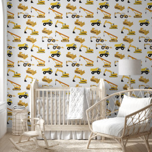 Bouw Trucks Jongens Nursery Slaapkamer Behang