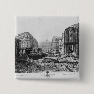 Bouw van Avenue de l'Opera 2 Vierkante Button 5,1 Cm