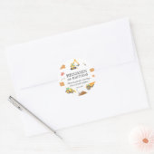 Bouw van bouwterrein — Truck Digger Birthday Party Ronde Sticker (Envelop)