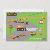 Bouw van bouwterrein - uitnodiging op zaterdag (Voorkant)