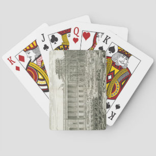 Bouw van de hoofdingang van het Louvre, Parijs Pokerkaarten