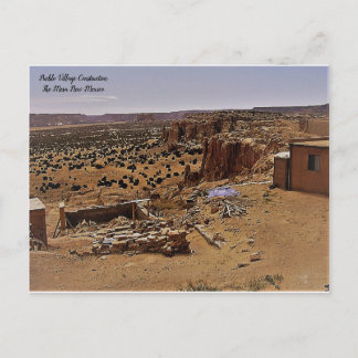 Bouw van de Pueblo Mesa Briefkaart