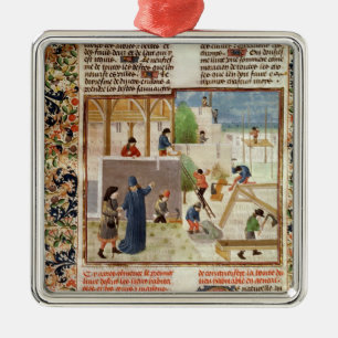 Bouw van een huis metalen ornament