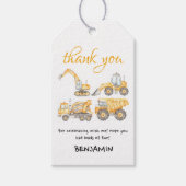 Bouw van een vrachtwagen op de vrachtwagen cadeaulabel (Voorkant)