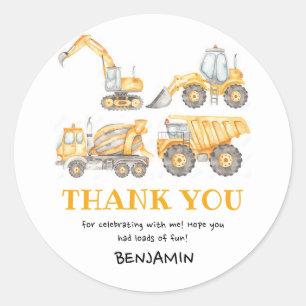 Bouw van een vrachtwagen op de vrachtwagen ronde sticker