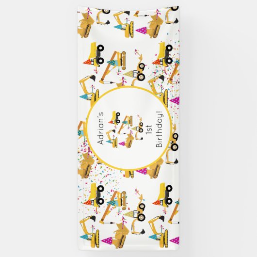 Bouw van een vrachtwagenfeest spandoek (Verticaal)