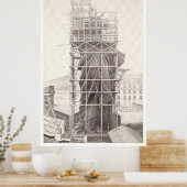 Bouw van het Vrijheidsbeeld Poster (Keuken)