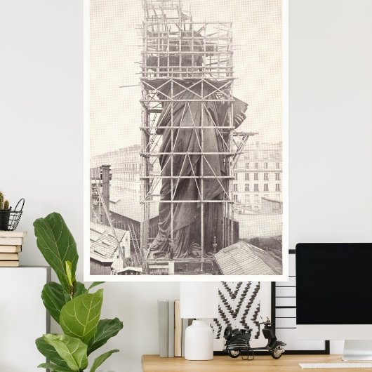 Bouw van het Vrijheidsbeeld Poster (Thuiskantoor)