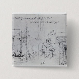 Bouw van nieuwe huizen vierkante button 5,1 cm