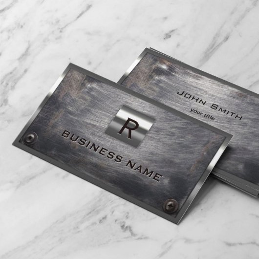 Bouw van staal Monogram metaal omhuld Visitekaartje