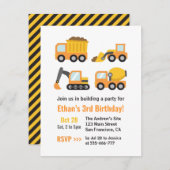 Bouw van voertuigen en vrachtwagens kaart (Voorkant / Achterkant)