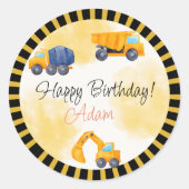 Bouw van vrachtwagen ronde sticker (Voorkant)