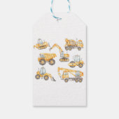 Bouw van vrachtwagens Birthday Party Cadeaulabel (Achterkant)