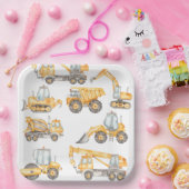 Bouw van vrachtwagens Birthday Party Papieren Bordje (Feest)