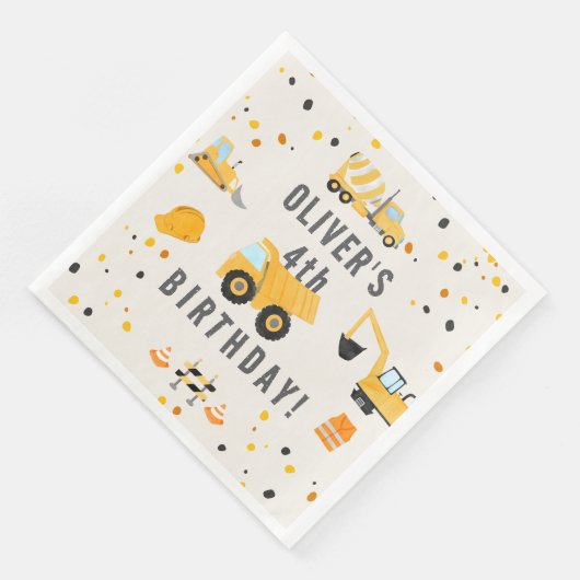 Bouw van vrachtwagens Birthday Party Servet (Hoek)