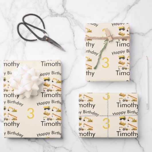 Bouw van vrachtwagens Naam & ouderdom Inpakpapier Vel (Voorkant)