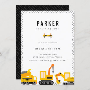 Bouw van vrachtwagens Theme Birthday Kaart