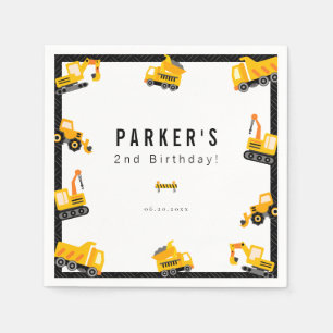 Bouw van vrachtwagens Theme Birthday Servet