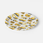 Bouw van vrachtwagens: wit patroonpatroon papieren bordje (Gekanteld)