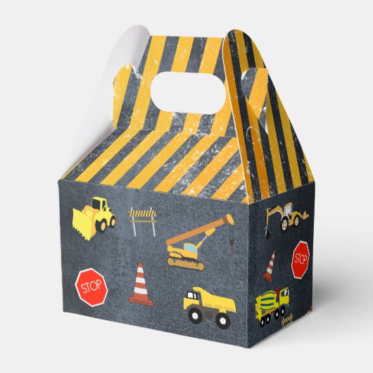 Bouw van vrachtwagens Zware machine van Birthday B Bedankdoosjes (Achterkant)