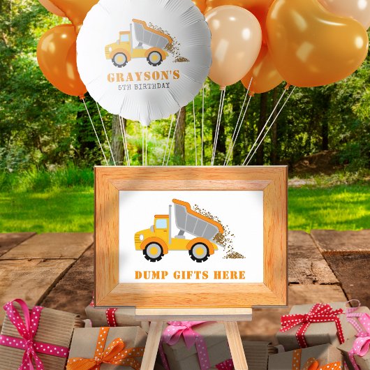 Bouw Verjaardag Dump Gifts Here Party Sign Poster
