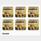 Bouw Verjaardag dumper partij ontwerp Vierkante Sticker (Vel)