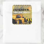 Bouw Verjaardag dumper partij ontwerp Vierkante Sticker (Tas)